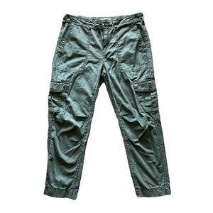 Anthropologie Nina Relaxed Cargo Pants Women 29‎ Green Ripstop Skater Military